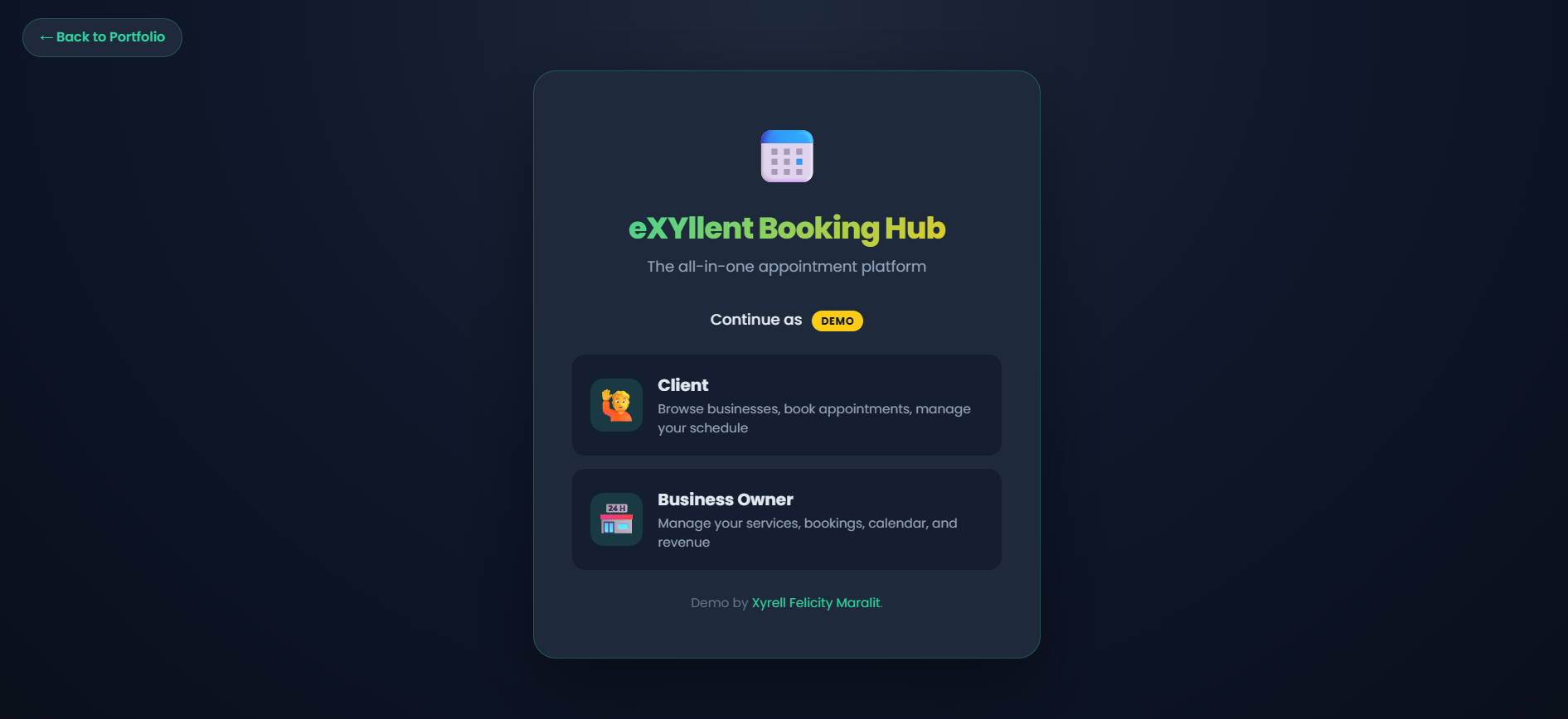 eXYllent Booking Hub Main